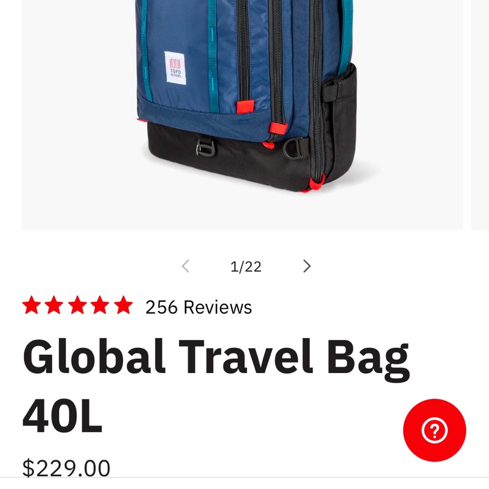 Topo Designs 40L Global Travel Bag
